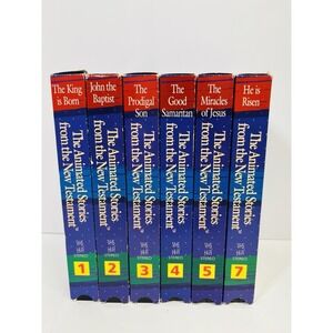 6 VHS Nest Living History Animated Stories from the New Testament 1 2 3 4 5 7
